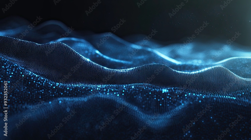 Abstract electronic wave of particles background Abstract electronic wave of particles background