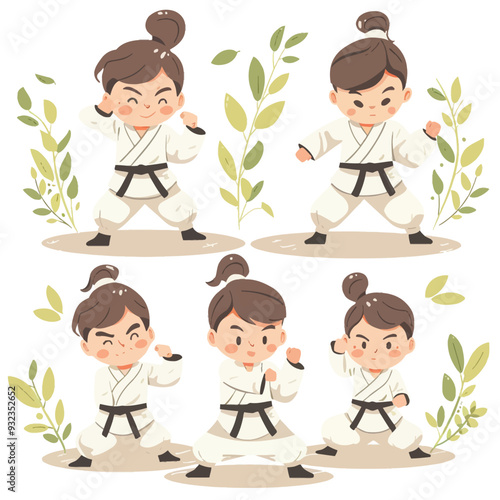 Vector Person is practicing martial arts by Gra