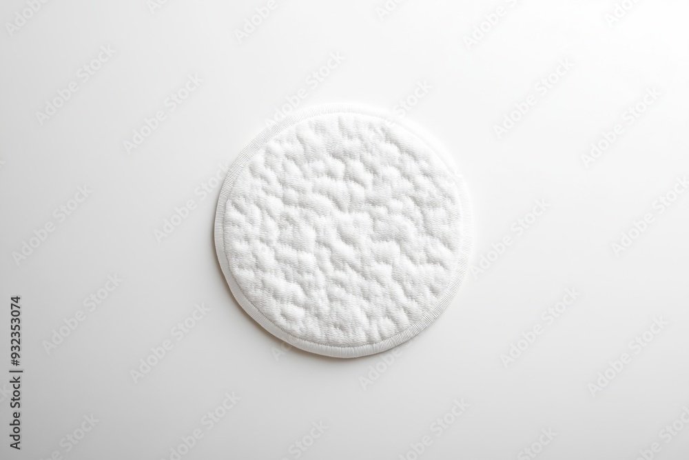A rounded embroidered patch mockup lies flat against a white surface, highlighting the craftsmanship and texture of circular stitches A rounded embroidered patch mockup lies flat against a white surface, highlighting the craftsmanship and texture of circular stitches