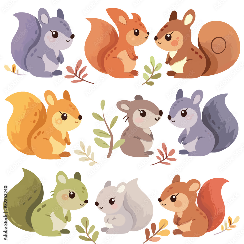Fototapeta premium Vector Squirrel simple and minimal