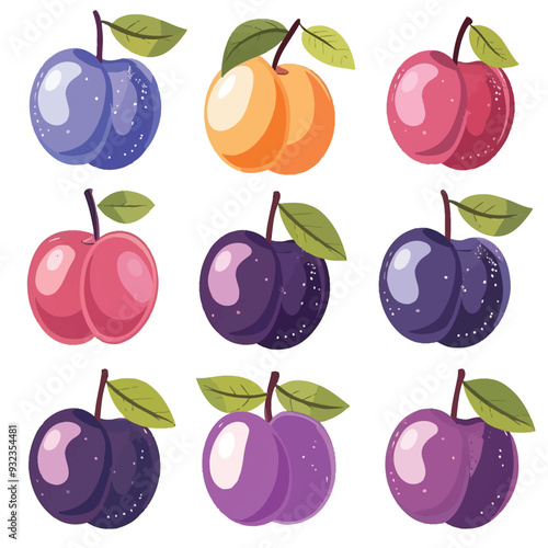 Vector Date Plum simple and minima