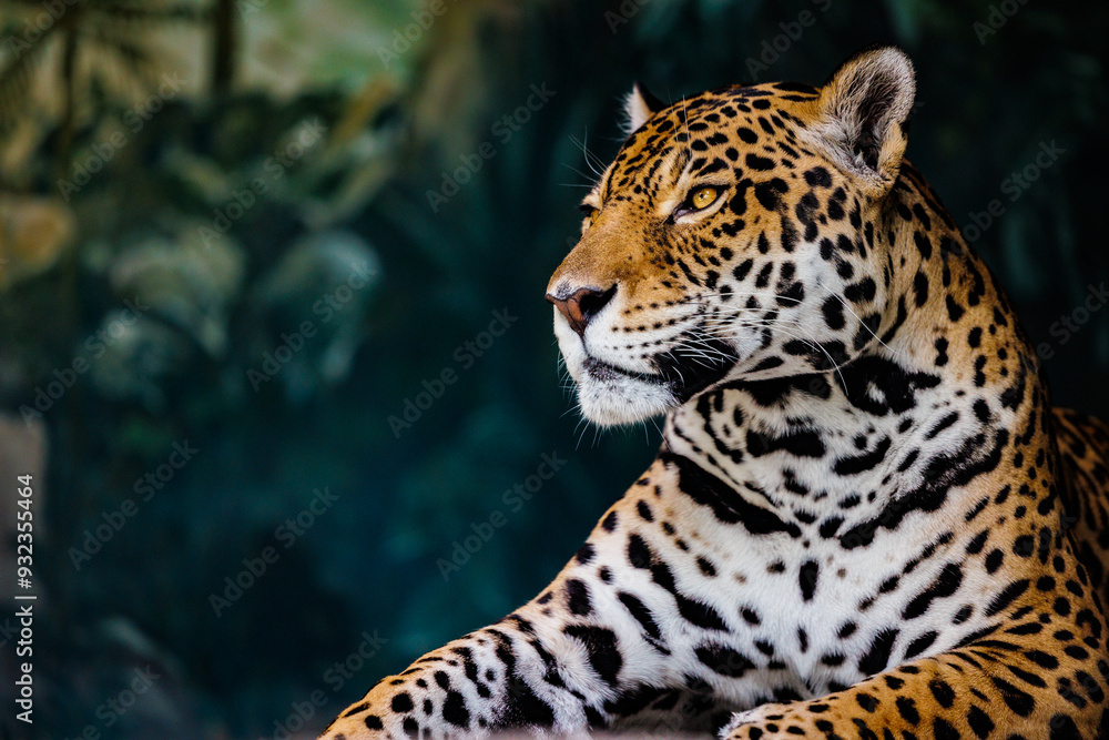 Obraz premium 威厳に満ちたジャガーの横顔