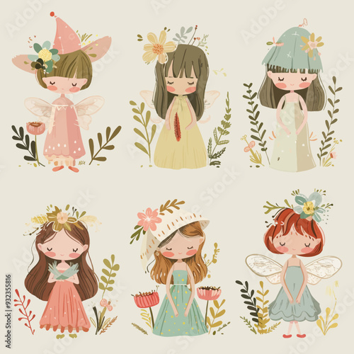 Vector Flower Fairy simple and min