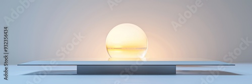 Glass Sphere with Sunset Reflection