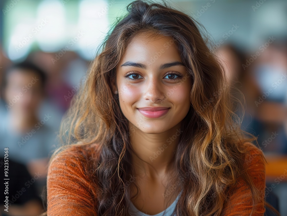 diverse classroom setting successful indian female student interacting with multicultural group bright modern university interior engaged learning atmosphere diverse classroom setting successful indian female student interacting with multicultural group bright modern university interior engaged learning atmosphere