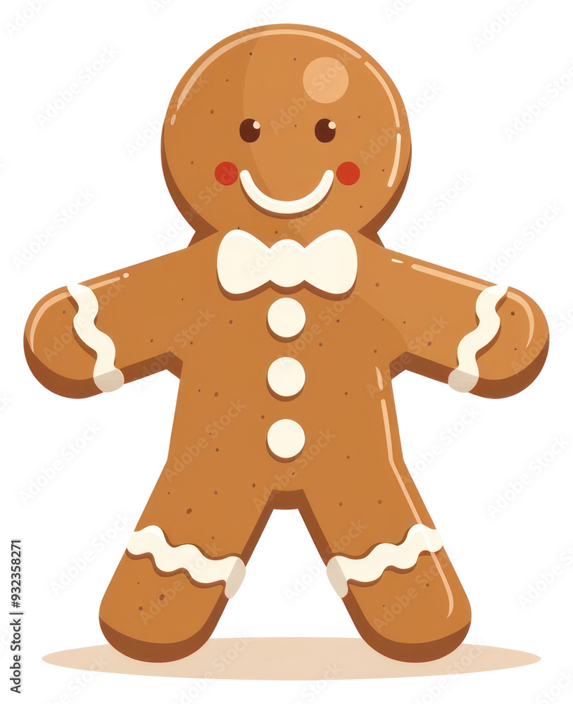 PNG Smiling gingerbread man illustration PNG Smiling gingerbread man illustration