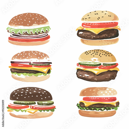 Vector Cheeseburger simple and min