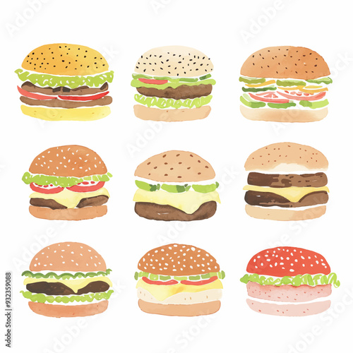 Vector Cheeseburger simple and min