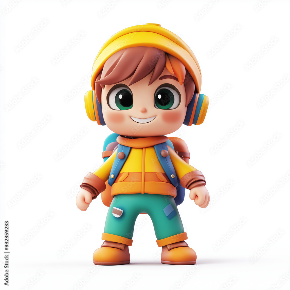 Cute winter girl 3d character Cute winter girl 3d character