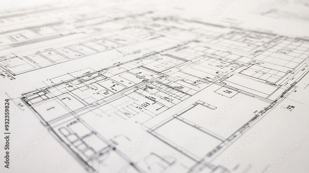 Detailed architectural blueprint for commercial development focusing on ...
