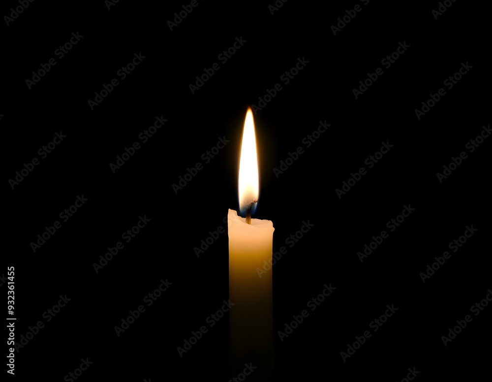a solitary candle with a flickering flame isolated on a black background create with ai a solitary candle with a flickering flame isolated on a black background create with ai