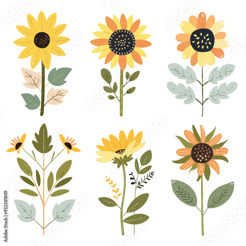 Vector Sunflower simple and minima