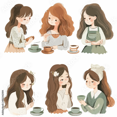 Vector Girl Meeting simple and min