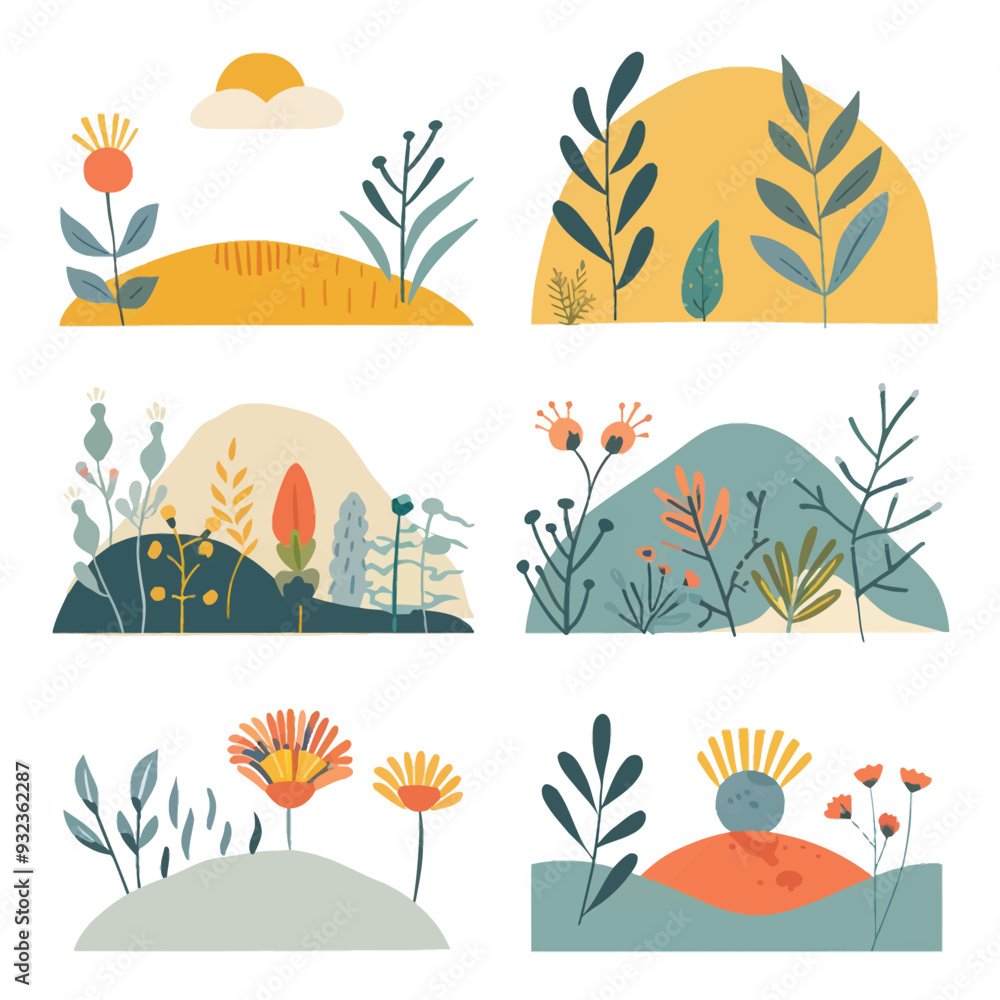 Obraz premium Vector Sunset simple and minimalis