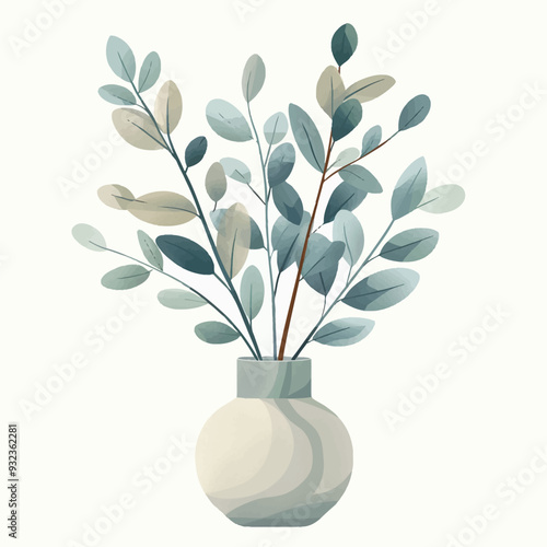 Vector Sage in vase simple and min