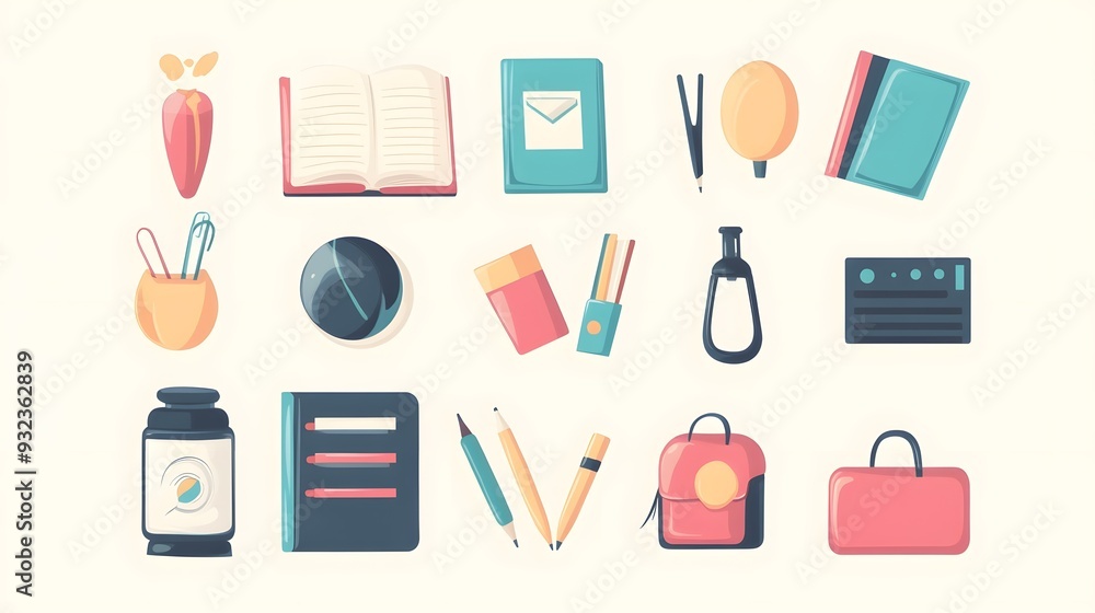 Flat vector set of compositions with objects related to education theme. Back to school
Flat vector set of compositions with objects related to education theme. Back to school