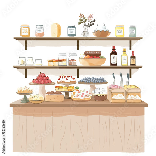 Vector Deli Counter simple and min