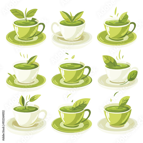 Vector Green Tea simple and minima