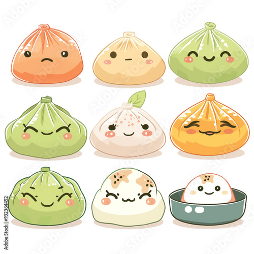 Vector Jiaozi simple and minimalis