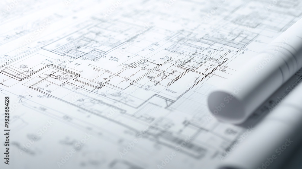 Detailed architectural blueprint for a construction project focusing on site layout material selection and zoning regulations with precise detailed annotations Detailed architectural blueprint for a construction project focusing on site layout material selection and zoning regulations with precise detailed annotations