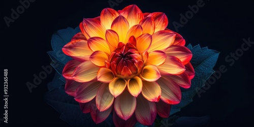 Red and Yellow Dahlia Princess Erika photo