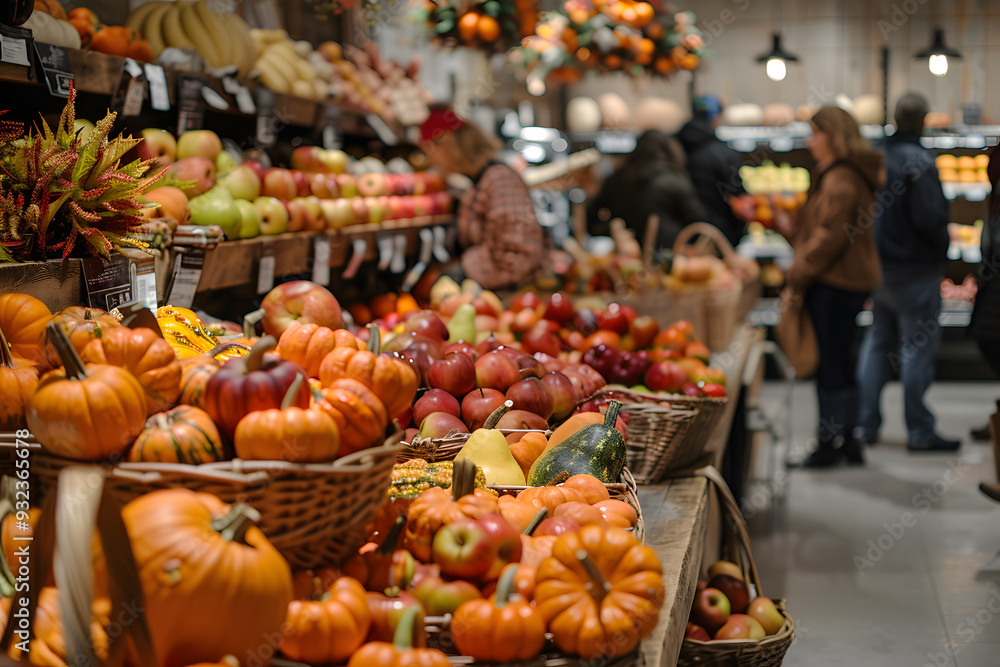 Autumn shopping in supermarket Autumn shopping in supermarket