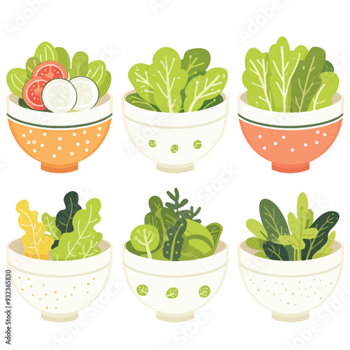 Vector Caesar Salad simple and min