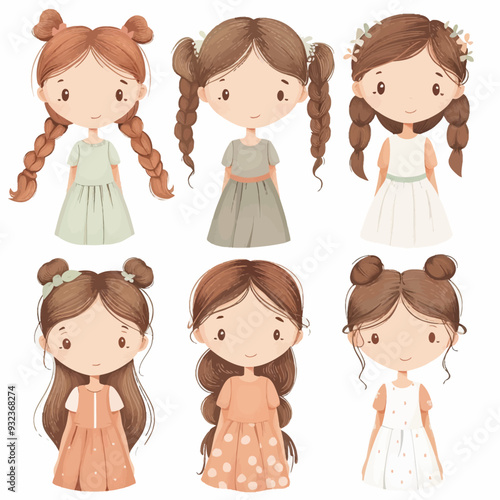 Vector Girl Looking simple and min