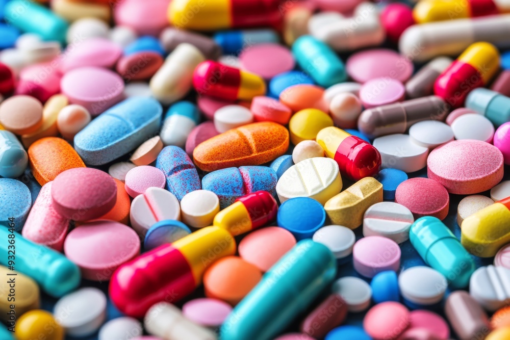 Dynamic and Colorful Array of Capsules and Tablets Representing Diversity and Energy in Modern Medicine on a Bright Background Dynamic and Colorful Array of Capsules and Tablets Representing Diversity and Energy in Modern Medicine on a Bright Background