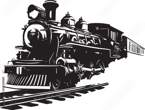 steam locomotive ancient train transport Vector illustration