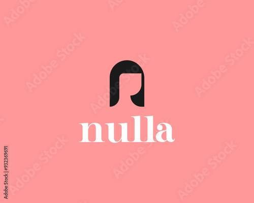 A woman profile minimalistic logo. Creative beauty salon hairdresser stylist vector logotype. Universal shampoo hair care sign.