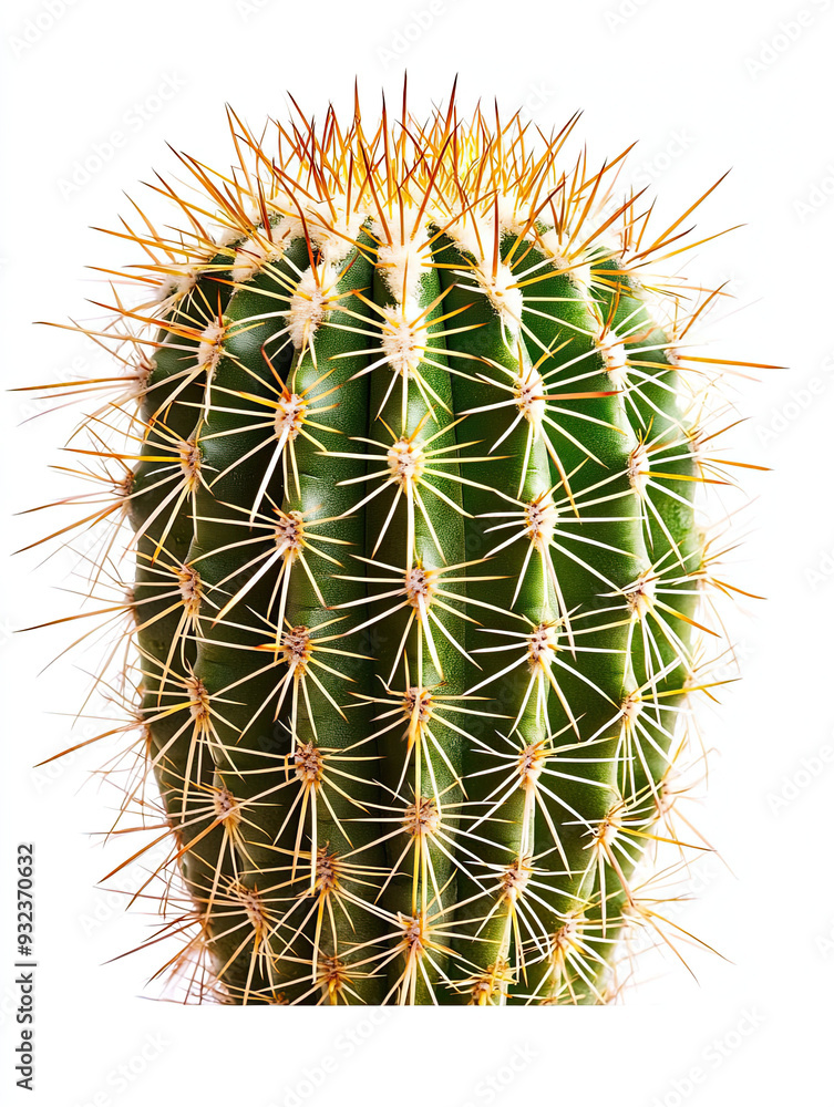 Single Cactus Isolated on a White Background – Detailed and Vibrant Green Cactus Plant with Spines, Perfect for Botanical and Home Décor Photography Single Cactus Isolated on a White Background – Detailed and Vibrant Green Cactus Plant with Spines, Perfect for Botanical and Home Décor Photography