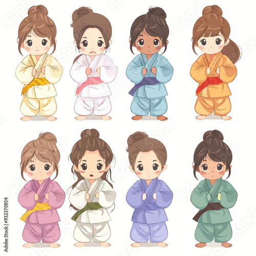 Vector Person is practicing judo s