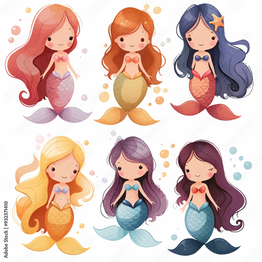 Vector Mermaid simple and minimali