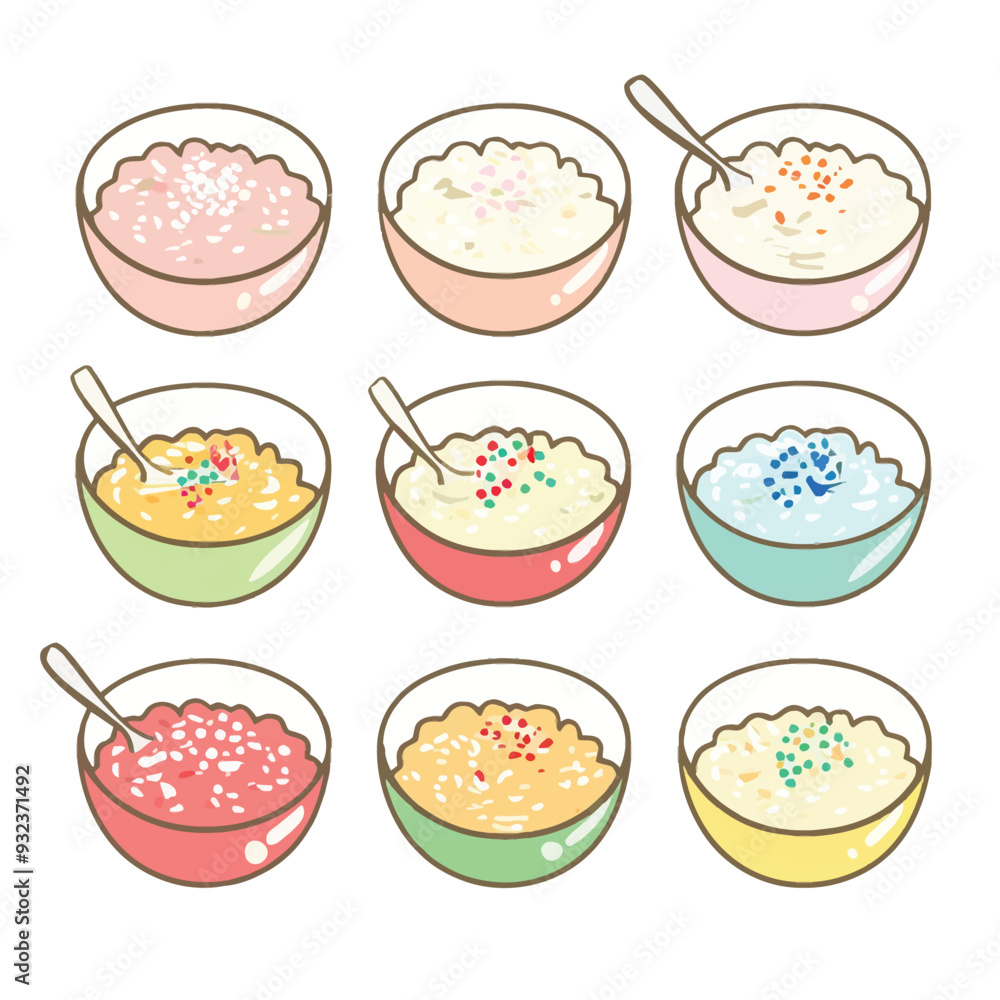 Vector Rice Pudding simple and min Vector Rice Pudding simple and min