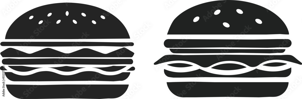 Hamburger Vector icon 