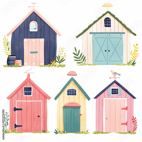 Vector Farm Shed simple and minima