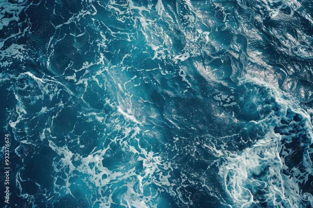 A close-up shot of ocean waves crashing against the water's surface A close-up shot of ocean waves crashing against the water's surface