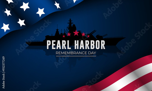 National Pearl Harbor Remembrance Day December 7 background Vector Illustration 