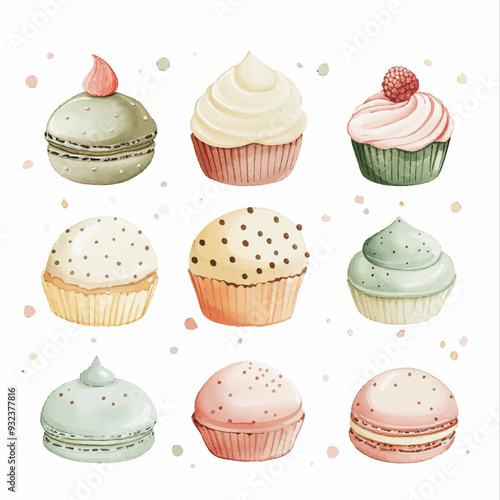 Vector Coconut Macaroon simple and