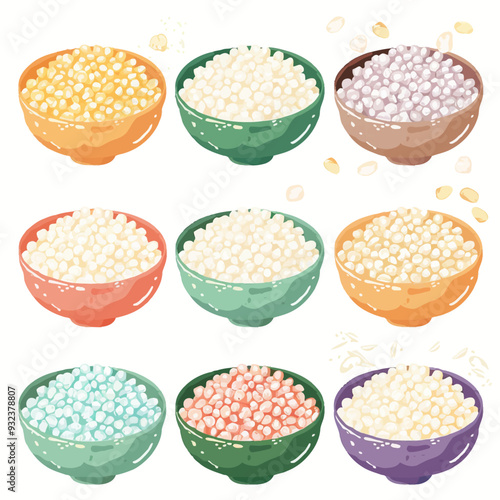 Vector Puffed Rice simple and mini