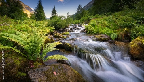 A tranquil mountain stream