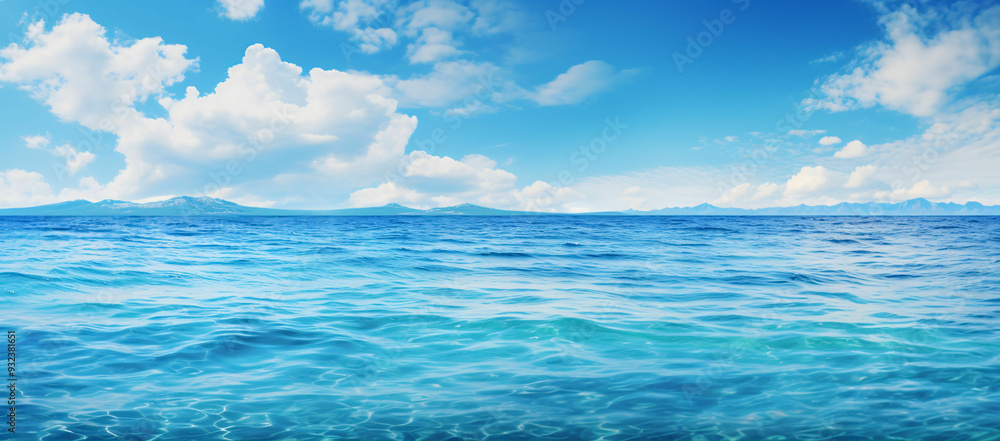 Obraz premium ocean sea background with empty blue sky