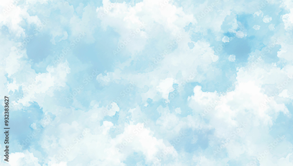 blue sky with clouds watercolor background blue sky with clouds watercolor background