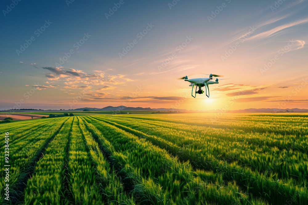 Agriculture drone fly to sprayed fertilizer on the sweet corn fields Agriculture drone fly to sprayed fertilizer on the sweet corn fields