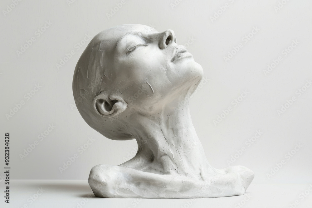 A minimalist clay sculpture capturing a serene and introspective facial expression, highlighting artistic simplicity and human emotion. A minimalist clay sculpture capturing a serene and introspective facial expression, highlighting artistic simplicity and human emotion.