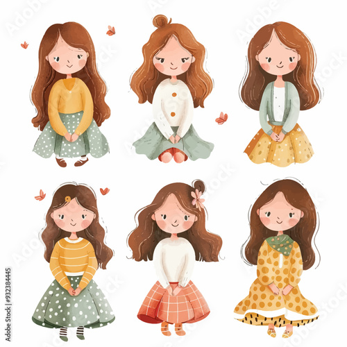 Vector Girl Meeting simple and min