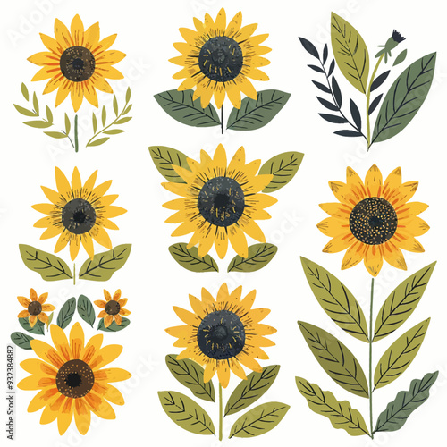 Vector Sunflower simple and minima
