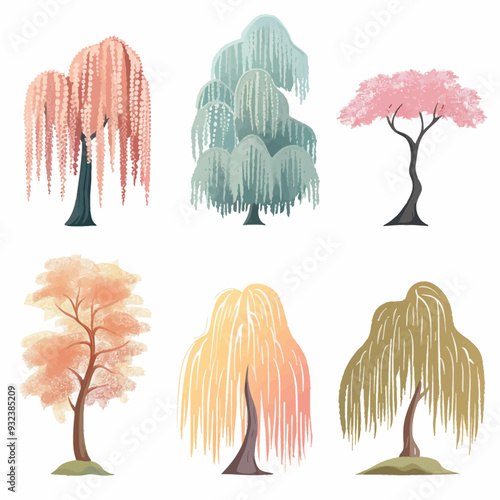 Vector Willow Tree simple and mini