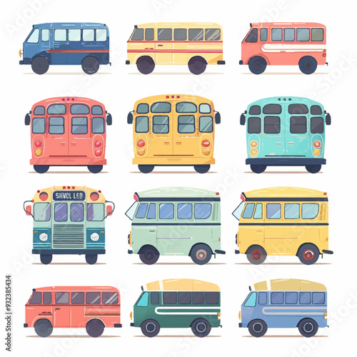 Vector School Bus simple and minim